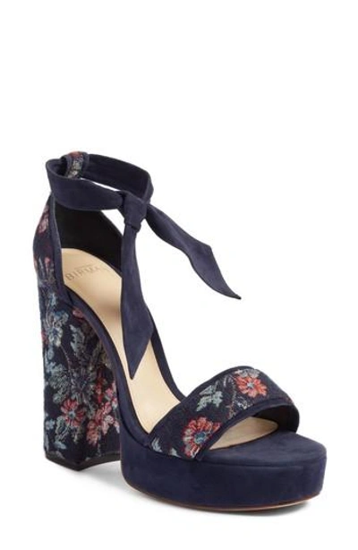 Shop Alexandre Birman Celine Platform Sandal In Navy Floral