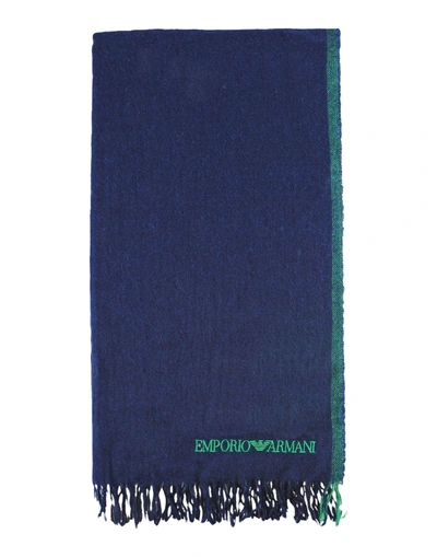 Shop Emporio Armani Scarves In Dark Blue