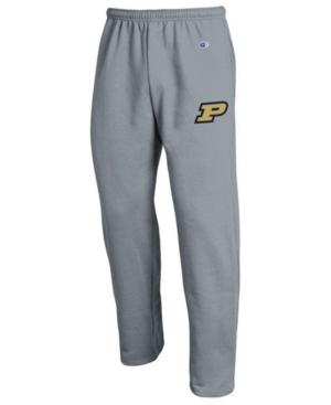 Champion Men's Purdue Boilermakers Powerblend Open Bottom Sweatpants In Gray | ModeSens
