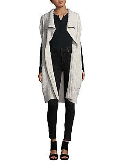 Shop Calvin Klein Ribbed Open Cashmere Sweater In Silk Grey