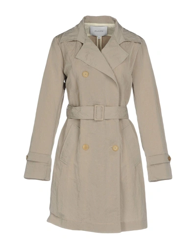 Shop Aglini Belted Coats In Grey