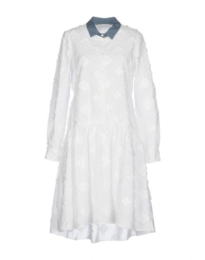 Shop Aglini Knee-length Dress In White