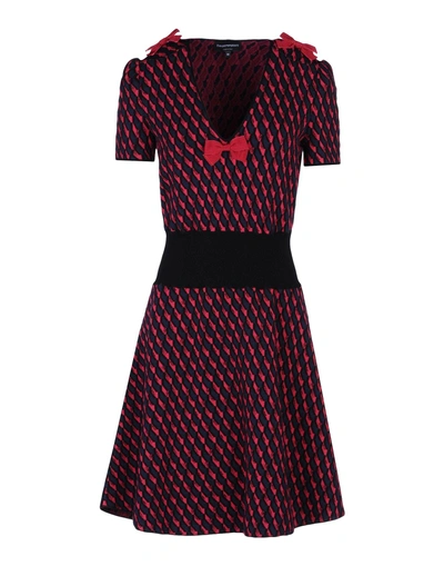 Shop Emporio Armani Short Dress In Fuchsia