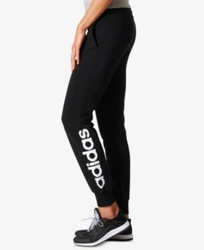 Shop Adidas Originals Adidas Essential Linear Logo Pants In Black