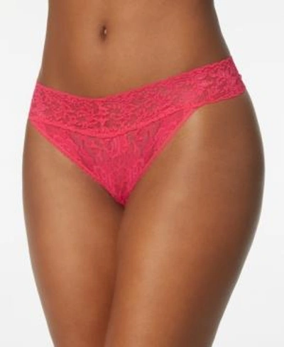 Shop Hanky Panky Signature Lace Original Rise Thong 4811 In Bright Rose