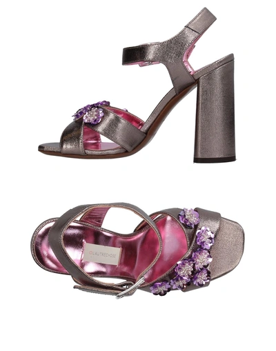 Shop L'autre Chose L' Autre Chose Woman Sandals Lead Size 8 Textile Fibers