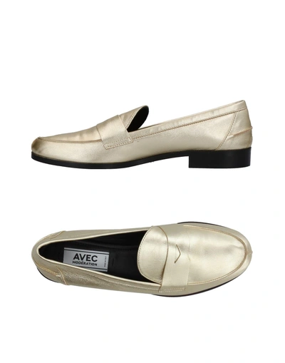 Shop Avec Modération Loafers In Gold