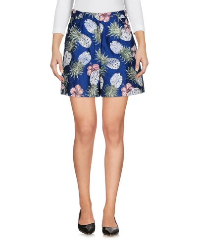 Shop Pinko Woman Shorts & Bermuda Shorts Blue Size 6 Polyester, Metal, Polyamide