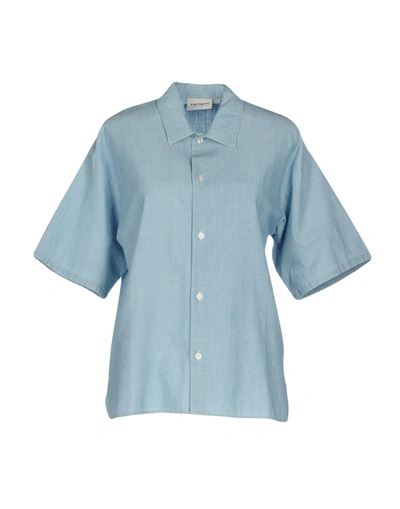 Shop Carhartt Solid Color Shirts & Blouses In Sky Blue