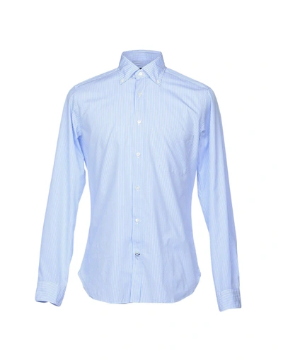 Shop Truzzi Striped Shirt In Sky Blue