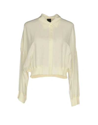 Shop Pinko Silk Shirts & Blouses In Ivory