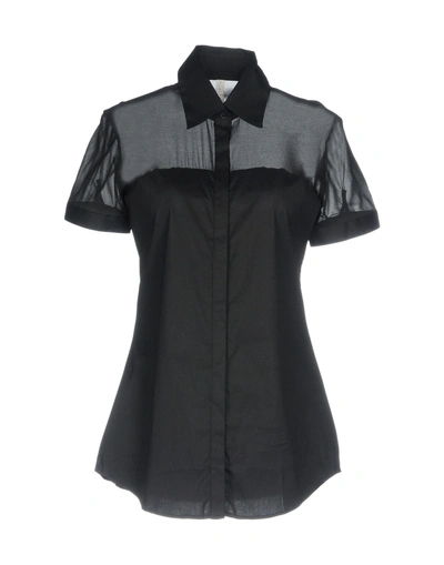 Shop Aglini Solid Color Shirts & Blouses In Black