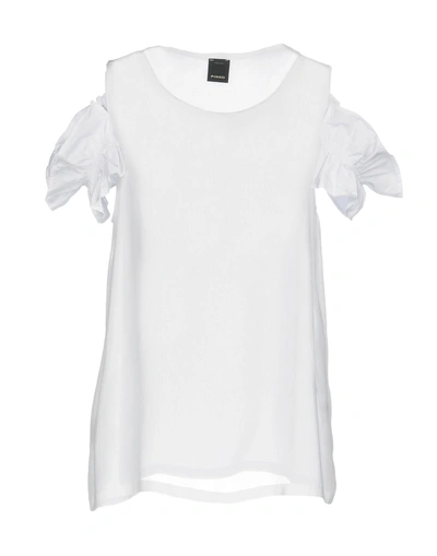 Shop Pinko Woman Top White Size 8 Viscose, Polyester