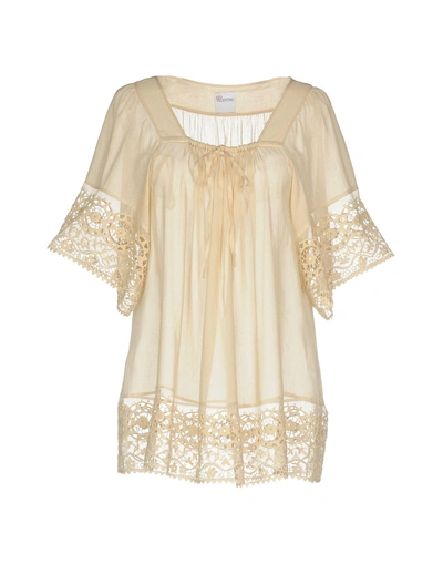 Shop Red Valentino Blouse In Beige