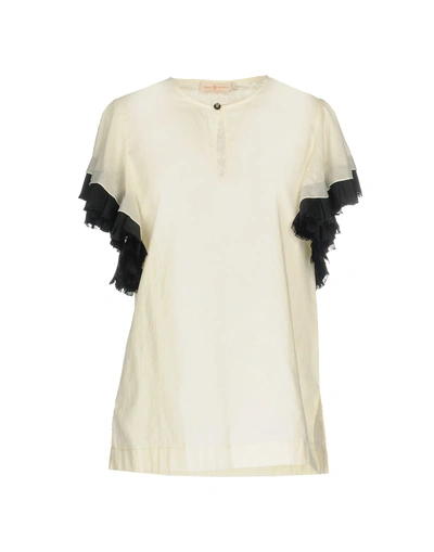 Shop Tory Burch Blouses In Ivory