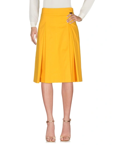 Shop Alessandro Dell'acqua Knee Length Skirts In Yellow