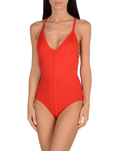 Shop Rick Owens One-piece Swimsuits In Red