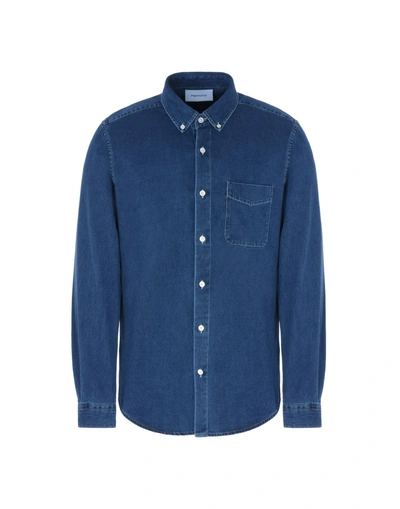 Shop Harmony Paris Man Denim Shirt Blue Size L Cotton