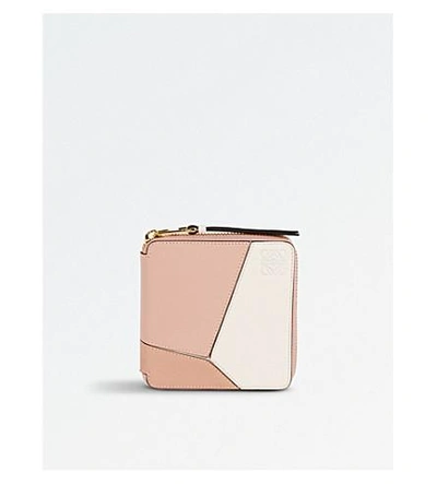 Shop Loewe Puzzle Small Leather Wallet In Blush Multitone