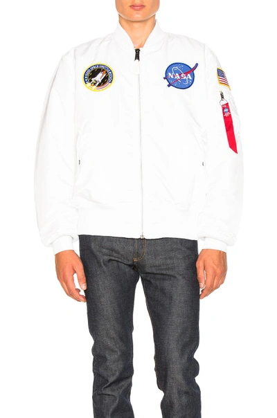 Shop Alpha Industries Ma 1 Nasa-bomberjacke In White