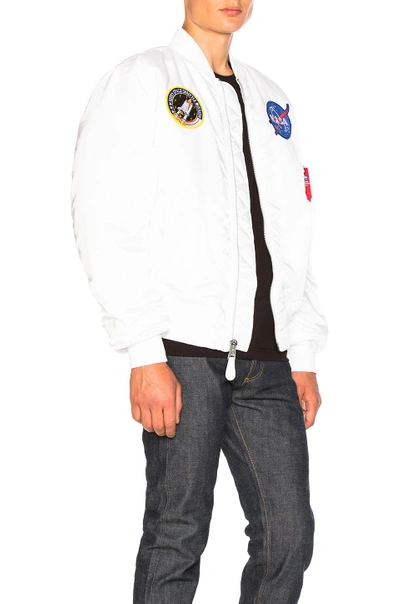 Alpha Industries Reversible Nasa Bomber Jacket In White | ModeSens