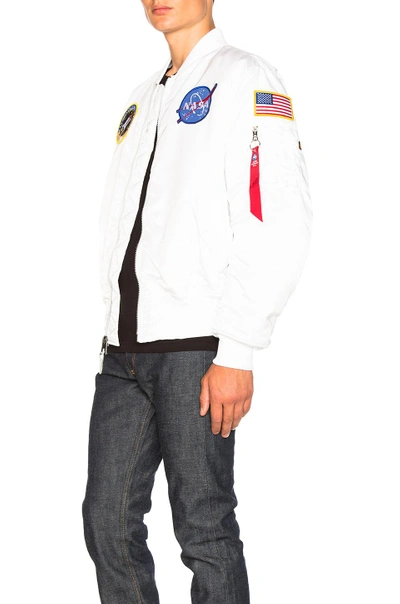 Shop Alpha Industries Ma 1 Nasa-bomberjacke In White