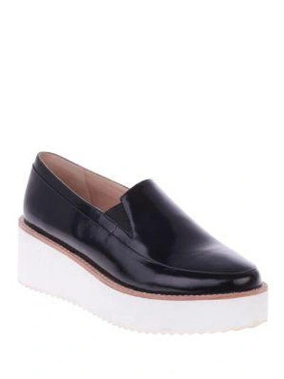 Shop Sol Sana Tabbie Leather Platform Loafers In Black Glitter