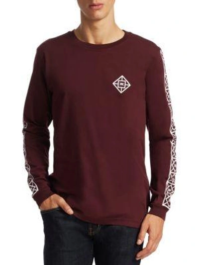 Shop Wesc Cotton Sweatshirt In Red Port