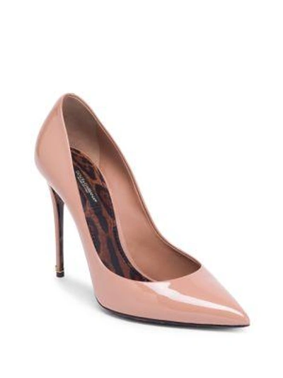 Shop Dolce & Gabbana Leopard Print Interior Leather Pumps In Nude