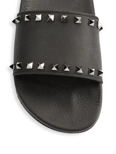 Shop Valentino Garavani Rockstud Rubber Sandals In Black