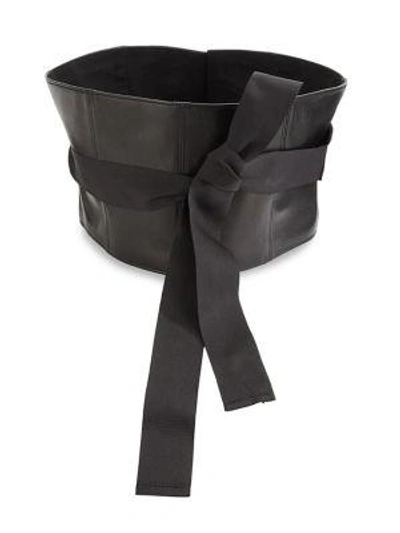 Shop Brunello Cucinelli Leather Corset Belt In Black