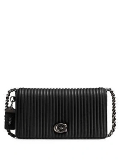 Shop Coach 1941 Quilted Dinky Leather Crossbody Bag In Black