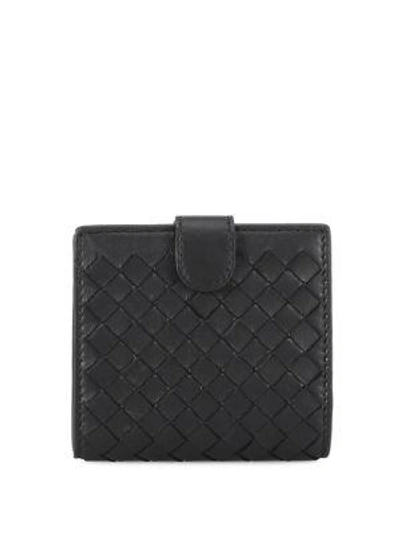 Shop Bottega Veneta Small Leather Flap Wallet In Black