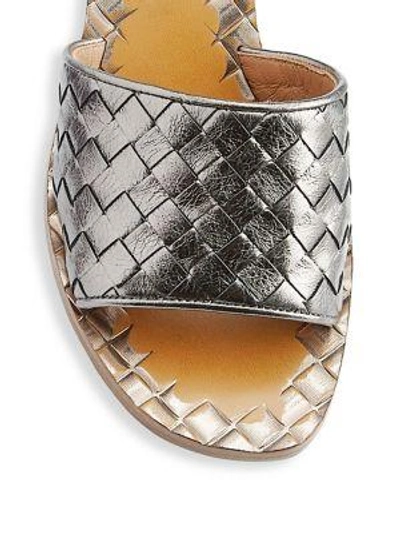 Shop Bottega Veneta Leather Slides In Antique