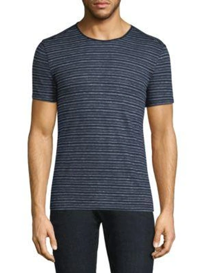 Shop John Varvatos Stripe Crewneck T-shirt In Eclipse