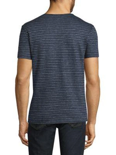 Shop John Varvatos Stripe Crewneck T-shirt In Eclipse