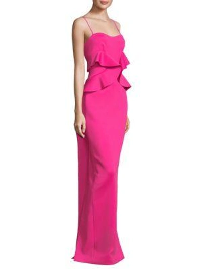 Shop Black Halo Delray Floor-length Gown In Iconic Pink