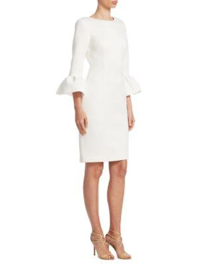 Shop Nero By Jatin Varma Bell-sleeve Cocktail Dress In White
