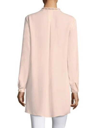 Shop Elie Tahari Chic Silk Tunic In Gentle Blush