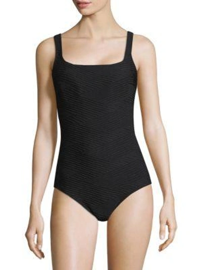 Shop Gottex Swim Essenceone-piece Squareneck Swimsuit In Rose