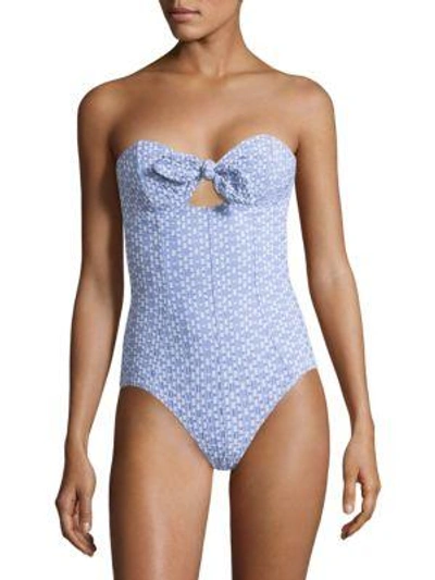 Shop Lisa Marie Fernandez Women's One-piece Bandeau Tie Swimsuit In Cornflower