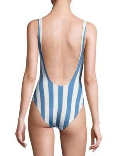 Shop Solid & Striped The Anne-marie One-piece Swimsuit In Ice Stripe