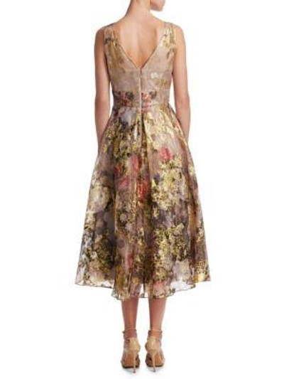 Shop Teri Jon By Rickie Freeman Metallic Organza Dress In Multi