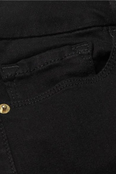 Shop Frame Le Crop Mini Mid-rise Bootcut Jeans In Black