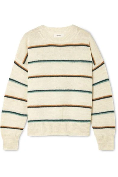 Shop Isabel Marant Étoile Gatlin Striped Alpaca-blend Sweater In Ecru