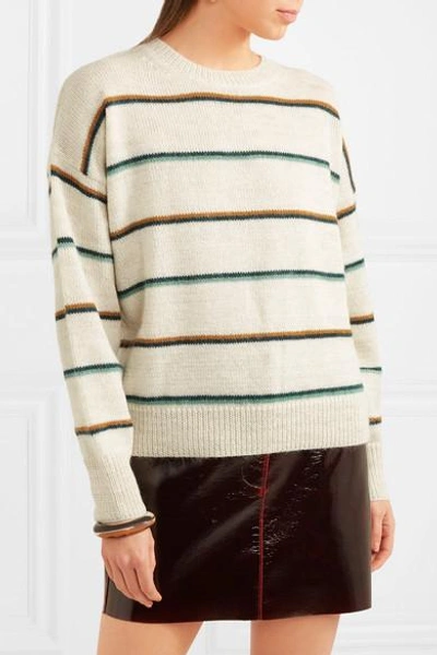 Shop Isabel Marant Étoile Gatlin Striped Alpaca-blend Sweater In Ecru