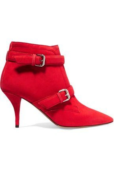 Shop Tabitha Simmons Woman Fitz Suede Ankle Boots Red