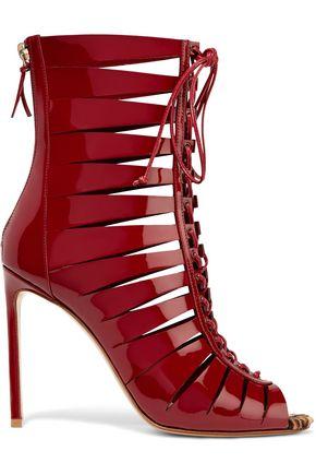 Francesco Russo Woman Lace-up Patent-leather Sandals Burgundy | ModeSens
