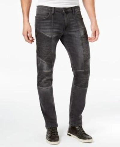 Shop True Religion Men's Rocco Skinny-fit Stretch Moto Jeans In Black