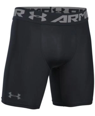 Shop Under Armour Men's Heatgear Armour Mid Compression 6" Shorts In Black